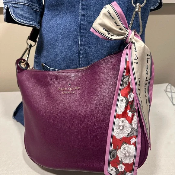 kate spade Rosie Deep Plum Leather Crossbody with Gold Hardware - Picture 3 of 11